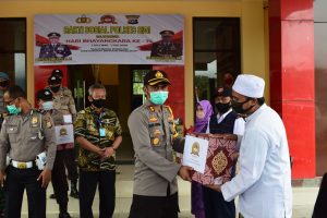 HUT Bhayangkara 74, Polres Sigi Distribusikan Bantuan Sembako Ke Panti Asuhan