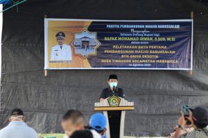 Bupati Mohamad Irwan, Hadiri Peletakan Batu Pertama Pembangunan Masjid Babussalam Tinggede