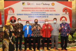 Gubernur Longki Saksikan Penandatangan Kerjasama Untad Palu Dan PT. Bank Sulteng