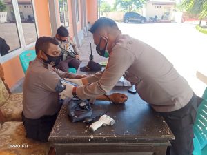 Pastikan Kondisi Personel Tetap Stabil, Urkes Polres Sigi Rutin Cek Kesehatan