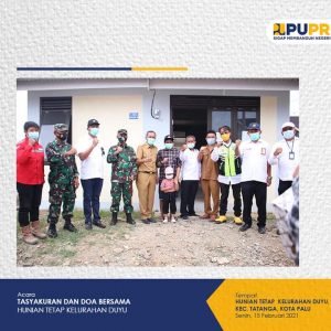 Walikota Palu Bersama BPPW Sulteng, Gelar Do’a Bersama Dirangkaikan Penyerahan Simbolis Kunci Huntap Duyu