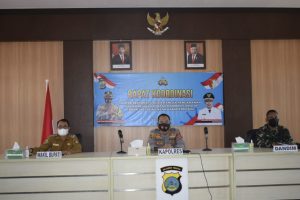 Jajaran Polres Sigi Bersama Forkopimda Ikuti Rakor Lintas Sektoral Dengan Polda Secara Virtual