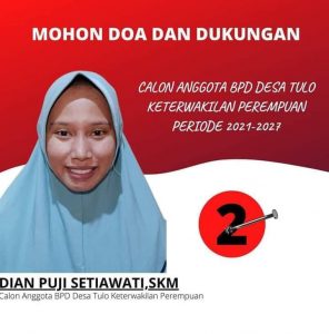 Unik, Kader Milenial Dian Puji Kalahkan Istri Anleg DPRD Sigi Pada Pemilihan BPD Tulo
