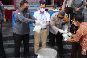 Kepolisian Daerah Sulawesi Tengah Musnahkan Barang Bukti Sabu 1,7 Kg