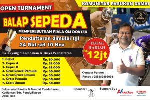 Lomba Balap Sepeda ‘Pasukan Damai’ Piala Om Dokter digelar di Tulo, Ayo Daftarkan Diri Anda Segera