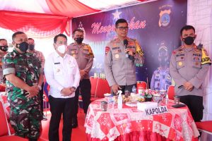 Bersama Bupati dan Kapolres Sigi, Kapolda Sulteng Laporkan Update Capaian Vaksinasi ke Kapolri Secara Virtual