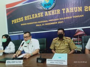 Press Conference Akhir Tahun, Ini Penjelasan BNNP Sulteng mulai dari Pengungkapan Kasus Narkoba hingga Pemberian Edukasi ke Masyarakat