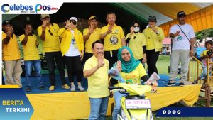 Fitriana IRT 33 Tahun Raih Sepeda Motor Jalan Sehat HUT Golkar ke 58