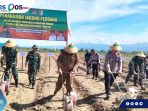 Kodim 1306/KP Bersama Pemda Sigi Tanam Jagung Perdana di Karawana